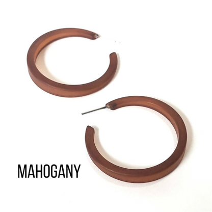 Phoenix Frosted Hoop Earrings Mahogany Phoenix Hoops by Leetie Lovendale | Fleurcouture