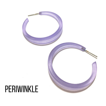 Phoenix Frosted Hoop Earrings Periwinkle Phoenix Hoops by Leetie Lovendale | Fleurcouture