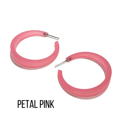 Phoenix Frosted Hoop Earrings Petal Pink Phoenix Hoops by Leetie Lovendale | Fleurcouture