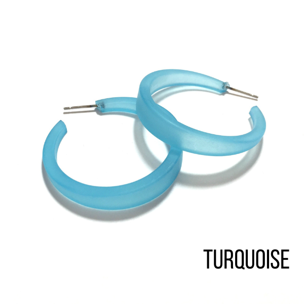 Phoenix Frosted Hoop Earrings Turquoise Phoenix Hoops by Leetie Lovendale | Fleurcouture
