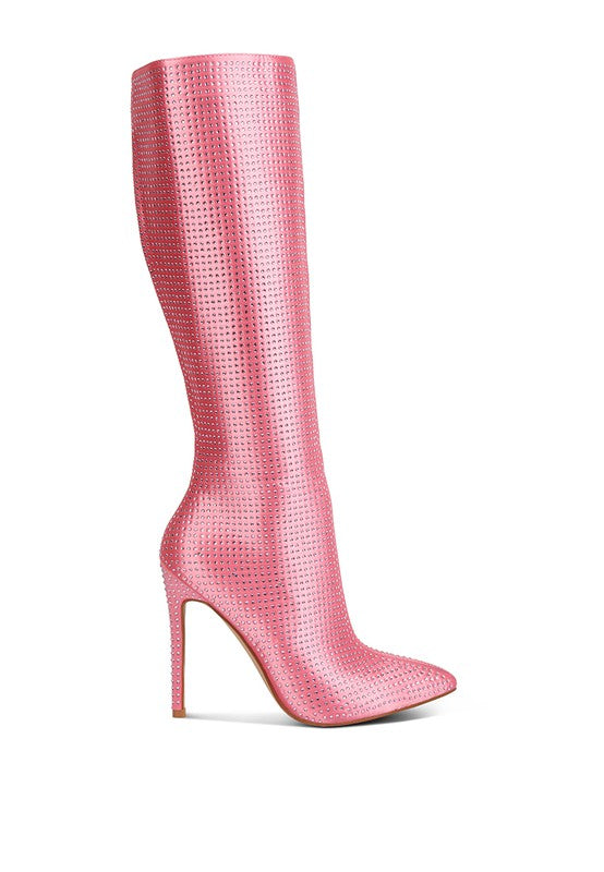 PIPETTE Diamante Set High Heeled Calf Boot by Rag Company | Fleurcouture