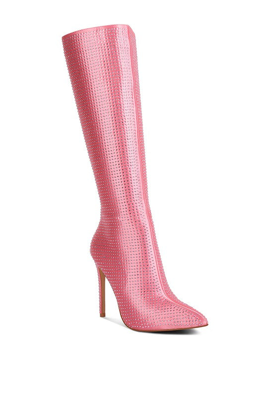 PIPETTE Diamante Set High Heeled Calf Boot by Rag Company | Fleurcouture