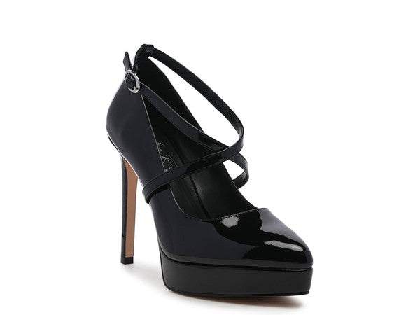 PIXIE DUST CROSS STRAPPED STILETTO SANDAL Black 7 by Rag Company | Fleurcouture