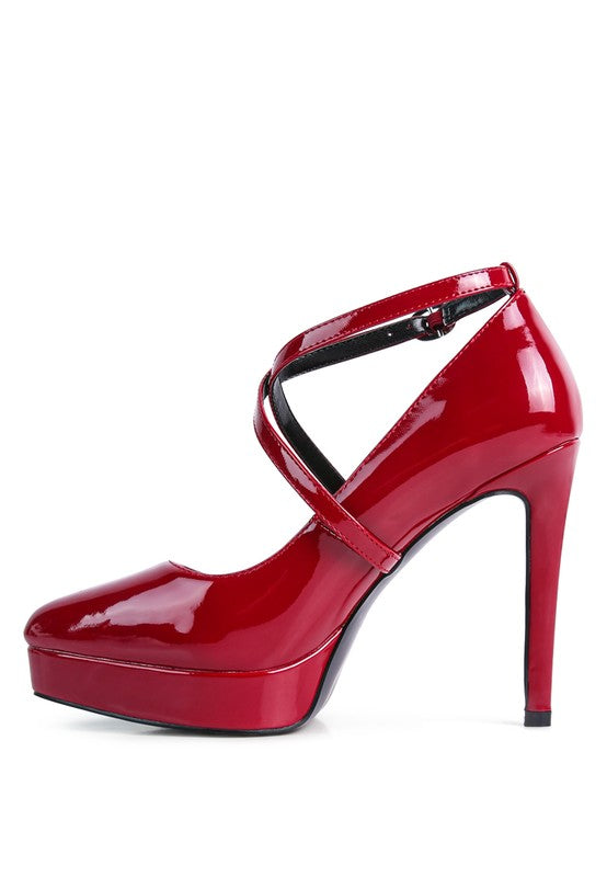 PIXIE DUST CROSS STRAPPED STILETTO SANDAL Black by Rag Company | Fleurcouture