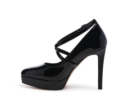 PIXIE DUST CROSS STRAPPED STILETTO SANDAL Black by Rag Company | Fleurcouture