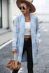 Plaid Dropped Shoulder Cardigan with Pocket Misty Blue S by Trendsi | Fleurcouture