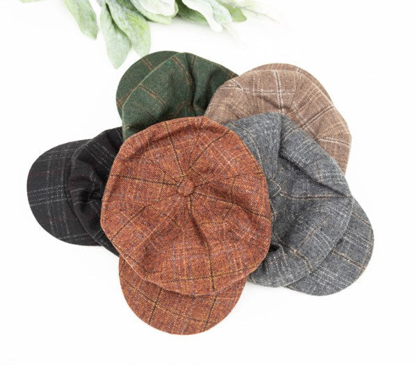 Plaid Newsboy Caps OneSize by Aili&