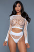 Play With Me Bodystocking White White Q by BE WICKED | Fleurcouture