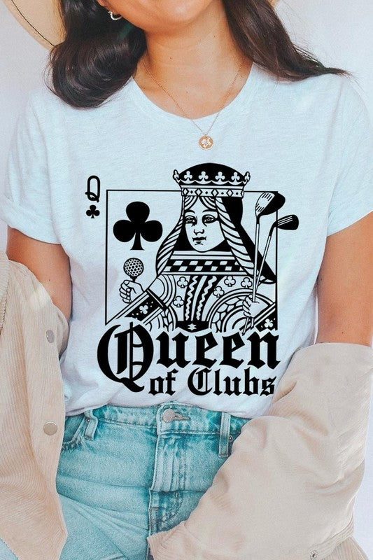 Playing Card Queen Golf Clubs Graphic T Shirts ASH S by Color Bear | Fleurcouture