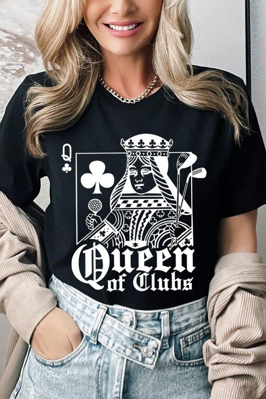 Playing Card Queen Golf Clubs Graphic T Shirts BLACK S by Color Bear | Fleurcouture