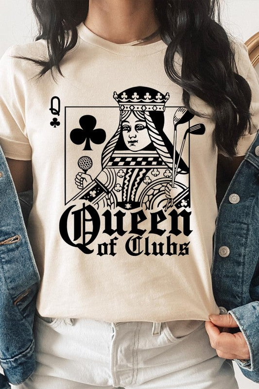 Playing Card Queen Golf Clubs Graphic T Shirts CREAM S by Color Bear | Fleurcouture