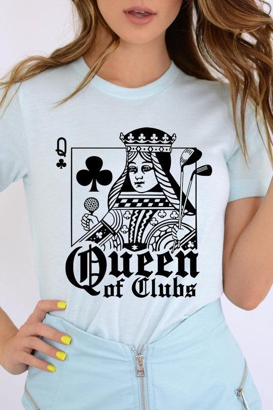 Playing Card Queen Golf Clubs Graphic T Shirts ICE BLUE S by Color Bear | Fleurcouture