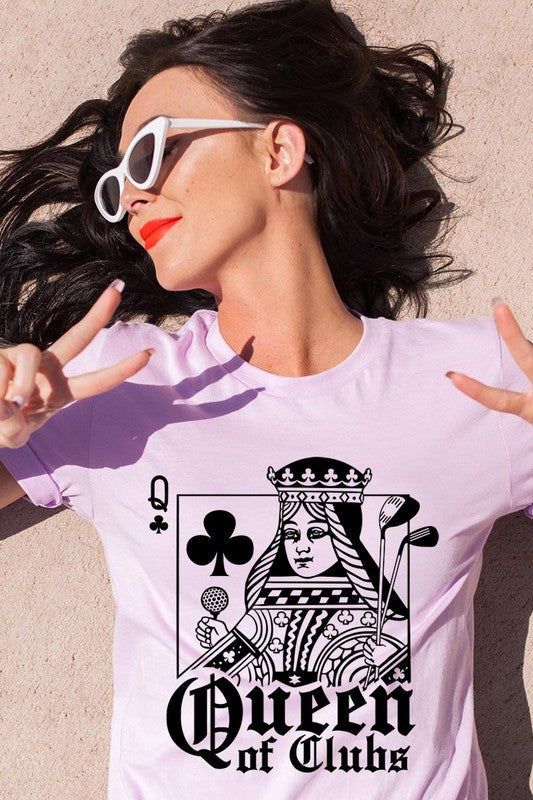 Playing Card Queen Golf Clubs Graphic T Shirts LILAC S by Color Bear | Fleurcouture