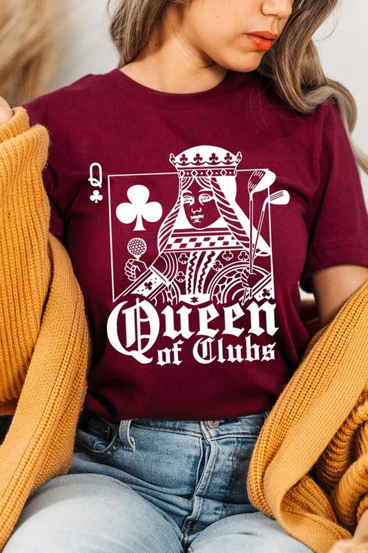 Playing Card Queen Golf Clubs Graphic T Shirts MAROON S by Color Bear | Fleurcouture