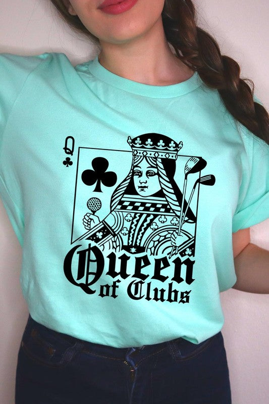 Playing Card Queen Golf Clubs Graphic T Shirts MINT S by Color Bear | Fleurcouture