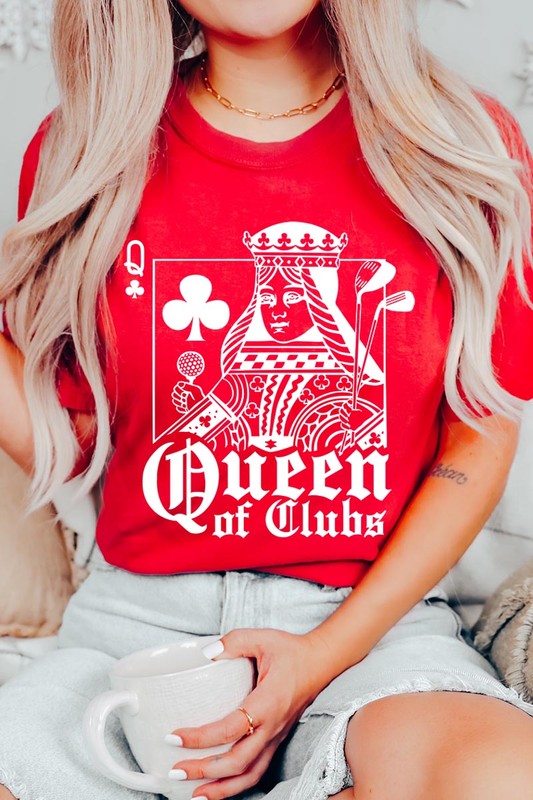 Playing Card Queen Golf Clubs Graphic T Shirts RED S by Color Bear | Fleurcouture