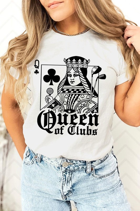 Playing Card Queen Golf Clubs Graphic T Shirts VINTAGE WHITE S by Color Bear | Fleurcouture