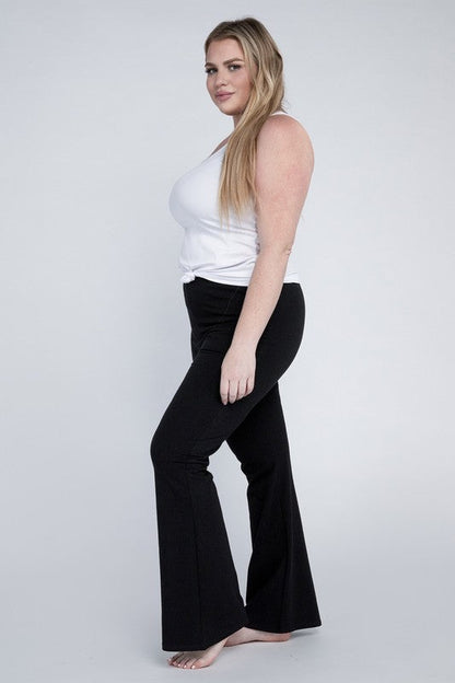 Plus Everyday Flare Bottoms by Ambiance Apparel | Fleurcouture