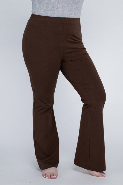 Plus Everyday Flare Bottoms Java 1X by Ambiance Apparel | Fleurcouture