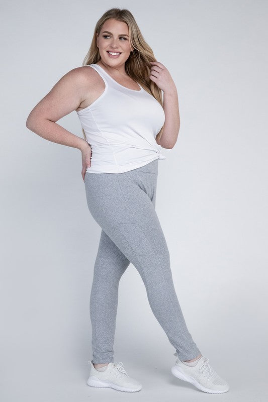 Plus Everyday Leggings with Pockets by Ambiance Apparel | Fleurcouture