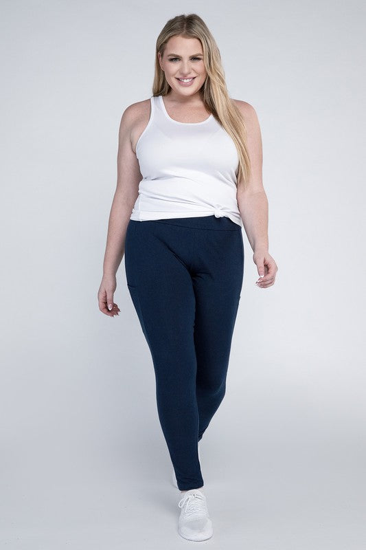 Plus Everyday Leggings with Pockets by Ambiance Apparel | Fleurcouture