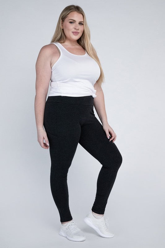 Plus Everyday Leggings with Pockets by Ambiance Apparel | Fleurcouture