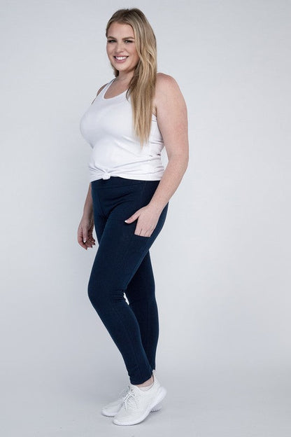 Plus Everyday Leggings with Pockets by Ambiance Apparel | Fleurcouture