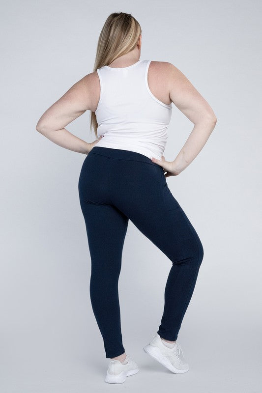 Plus Everyday Leggings with Pockets by Ambiance Apparel | Fleurcouture