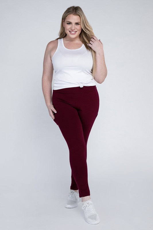 Plus Everyday Leggings with Pockets by Ambiance Apparel | Fleurcouture