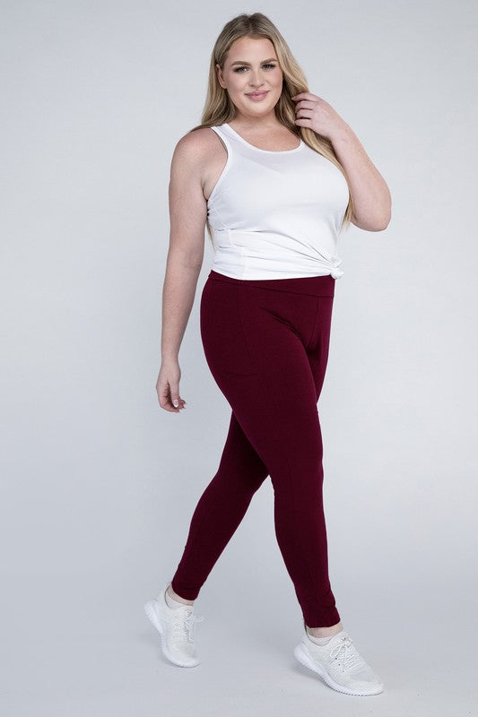 Plus Everyday Leggings with Pockets by Ambiance Apparel | Fleurcouture