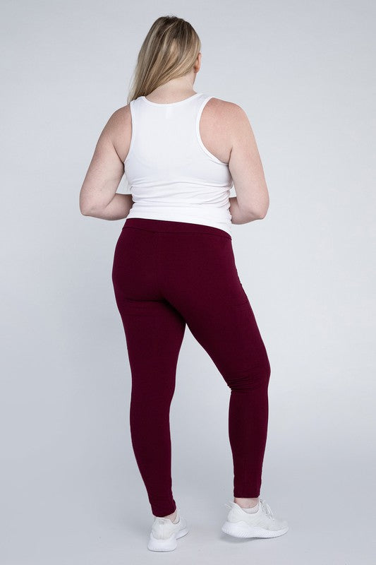 Plus Everyday Leggings with Pockets by Ambiance Apparel | Fleurcouture