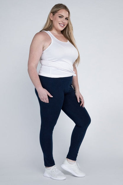 Plus Everyday Leggings with Pockets by Ambiance Apparel | Fleurcouture