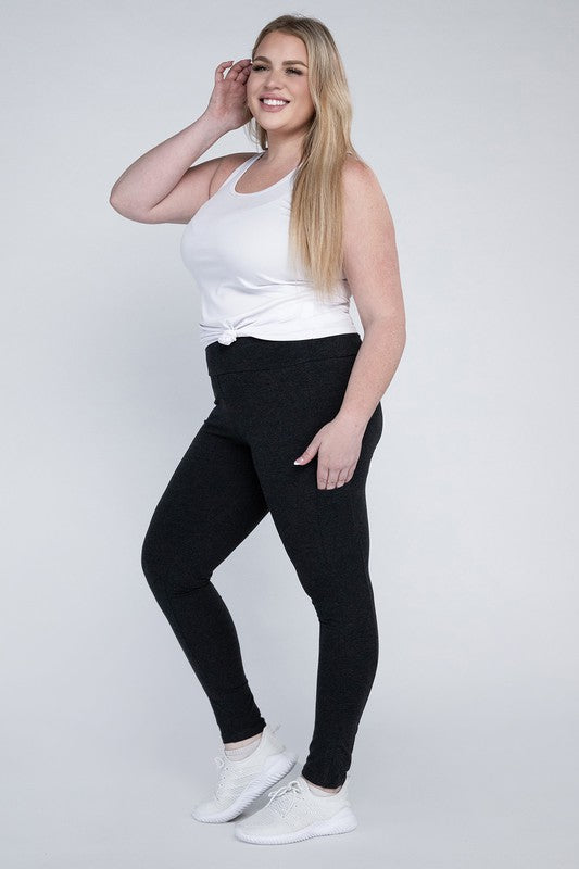 Plus Everyday Leggings with Pockets by Ambiance Apparel | Fleurcouture