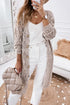 Plus Eyelet sweater button crochet knit cardigan khaki beige XL by EG fashion | Fleurcouture