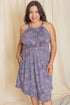 Plus Floral Halter Top Midi Dress Lavender 1X by EG fashion | Fleurcouture