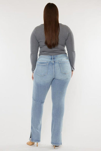 Plus Mid Rise Y2K Medium Wash Bootcut Jeans MEDIUM by Kan Can USA | Fleurcouture