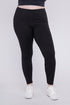 Plus Premium Cotton Full Length Leggings CHARCOAL 1X by ZENANA | Fleurcouture