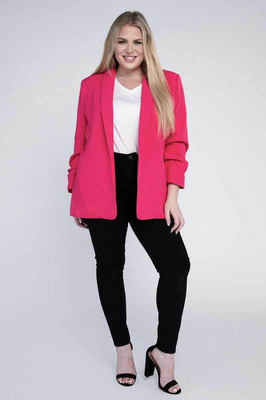 Plus Shawl Lapel Blazer by eesome | Fleurcouture