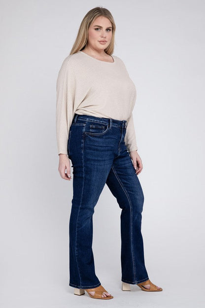 Plus Size High Rise Bootcut Jeans LITTLE SUNSHINE 14 by VERVET by Flying Monkey | Fleurcouture