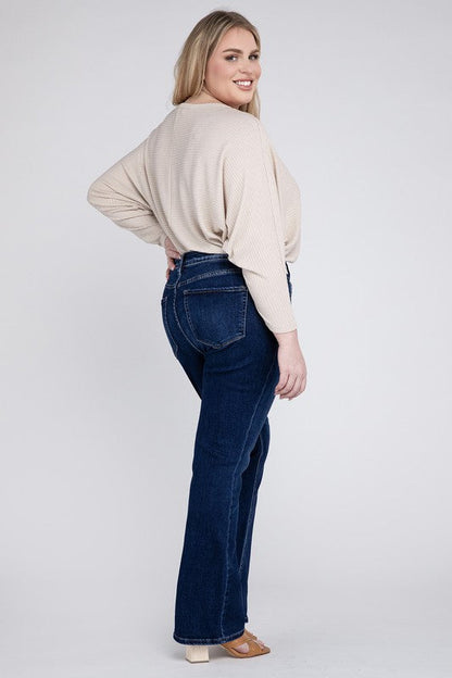 Plus Size High Rise Bootcut Jeans LITTLE SUNSHINE 14 by VERVET by Flying Monkey | Fleurcouture