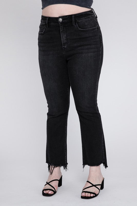 Plus Size High Rise Crop Flare Jeans RIGHTEOUSNESS 14 by VERVET by Flying Monkey | Fleurcouture