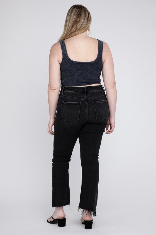 Plus Size High Rise Crop Flare Jeans RIGHTEOUSNESS by VERVET by Flying Monkey | Fleurcouture