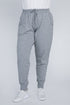 Plus-Size Jogger Pants Heather Grey 1X by Ambiance Apparel | Fleurcouture