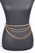 Plus Size Mix Chain Rhinestone Layered Chain Belt Gold O/S by Artini Accessories | Fleurcouture