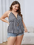 Plus Size Plaid Halter Neck Cami Plaid 1XL by Trendsi | Fleurcouture