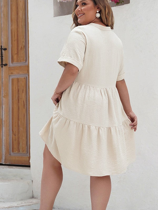 Plus Size Sandy Dress Sand by ClaudiaG Apparel | Fleurcouture