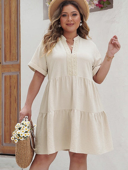 Plus Size Sandy Dress Sand by ClaudiaG Apparel | Fleurcouture