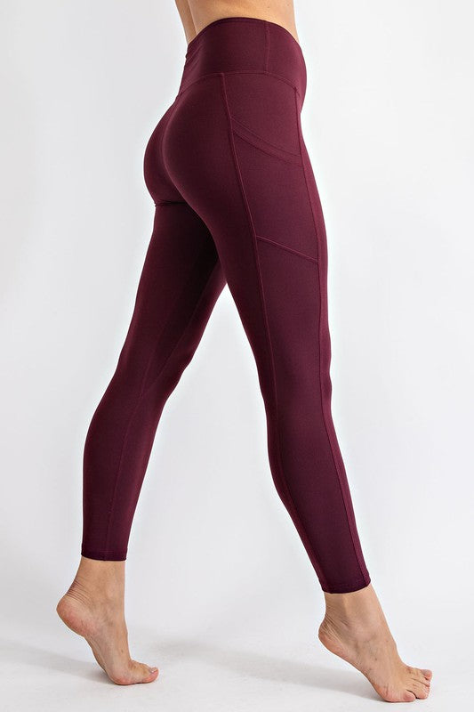 Plus Size Seamless Full Length Leggings Cassis 1X by Rae Mode | Fleurcouture