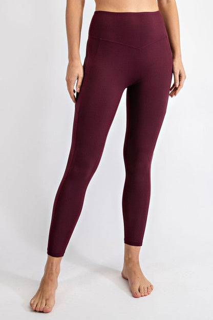 Plus Size Seamless Full Length Leggings Cassis by Rae Mode | Fleurcouture