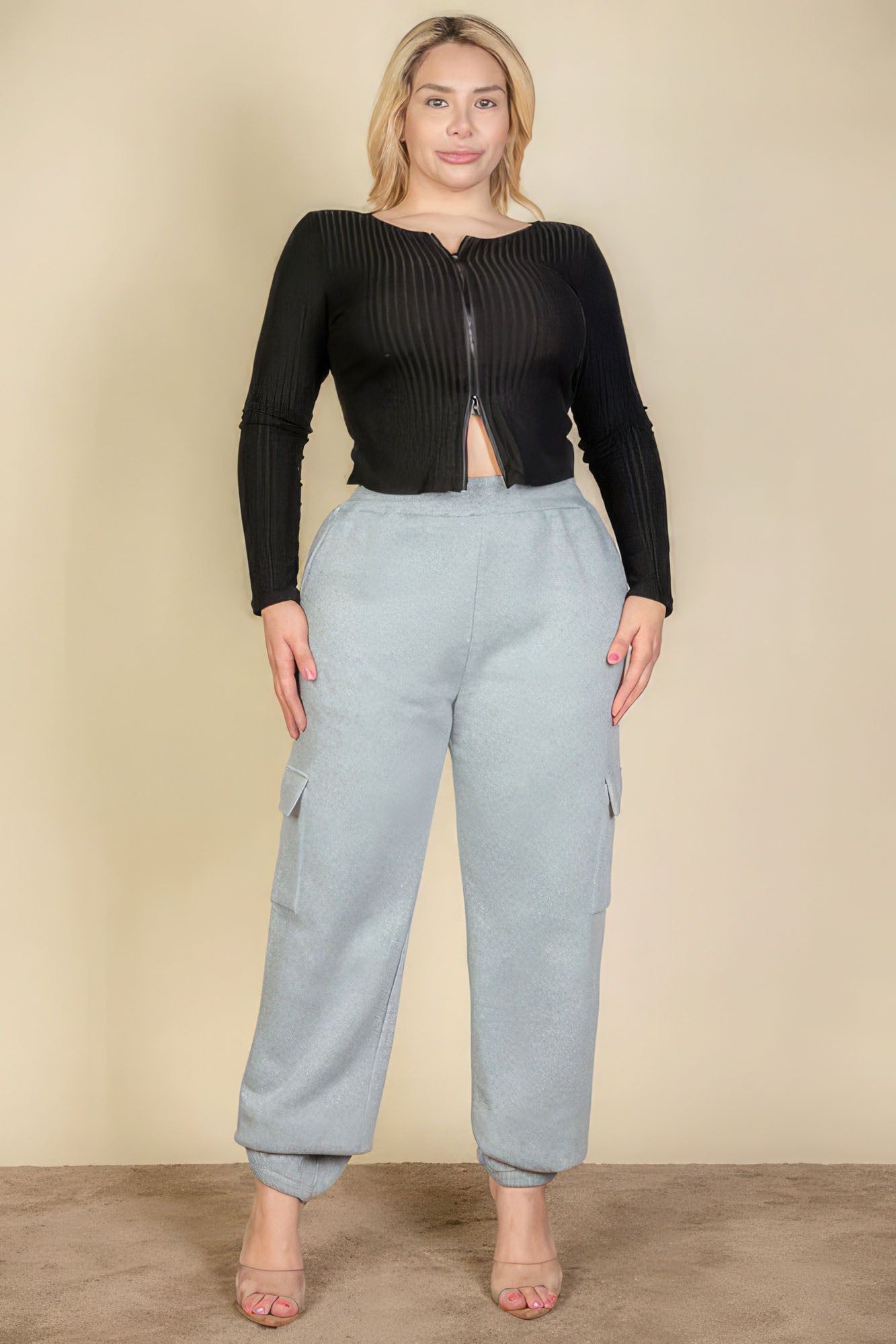 Plus Size Side Pocket Drawstring Waist Sweatpants by Fleurcouture | Fleurcouture